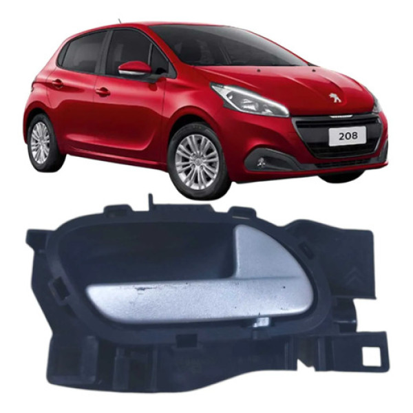 Maçaneta Interna Dian/direita Peugeot 208 2017 303965 Preto Preto Dianteira