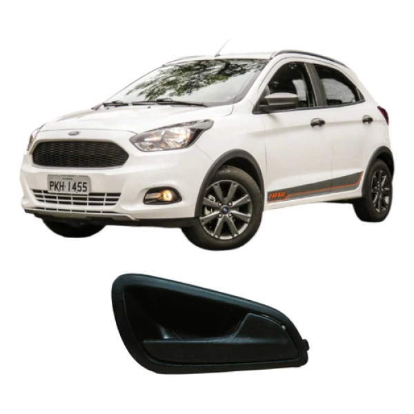 Maçaneta Interna Traseira Direita Ford Ka 2015 E3b5a22600adw Preto Traseira