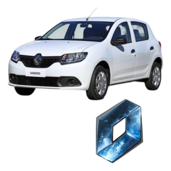 Emblema Tampa Traseira Renault Sandero 2017 Original Cinza