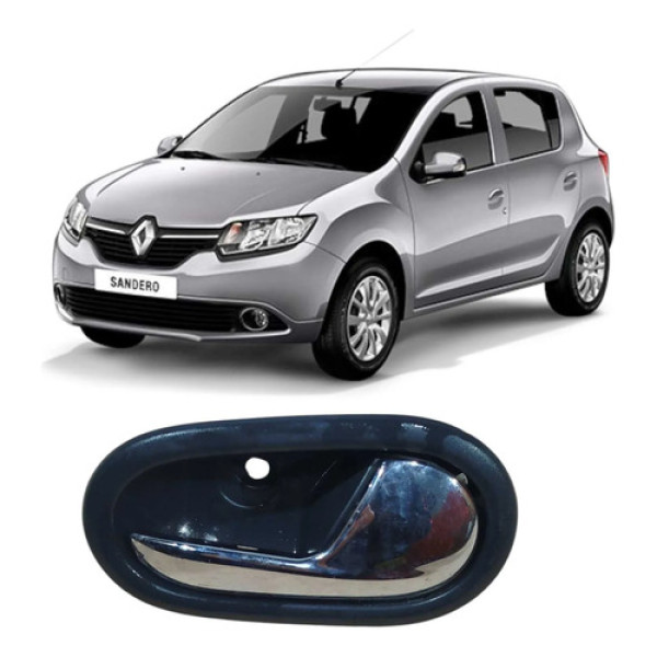 Maçaneta Interna Direita Renault Sandero 2019 1.0 Prateado Dianteira/traseira