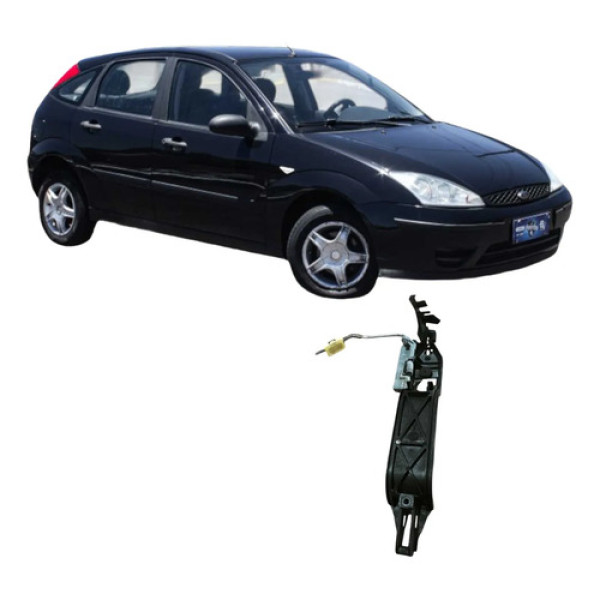 Suporte Maçaneta Traseira Esquerda Focus 2009 1.6 Original Preto Traseira