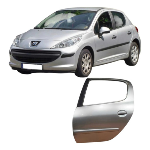 Porta Traseira Esquerda Peugeot 207 1.4 2009 Original  Traseira Esquerdo Prateado