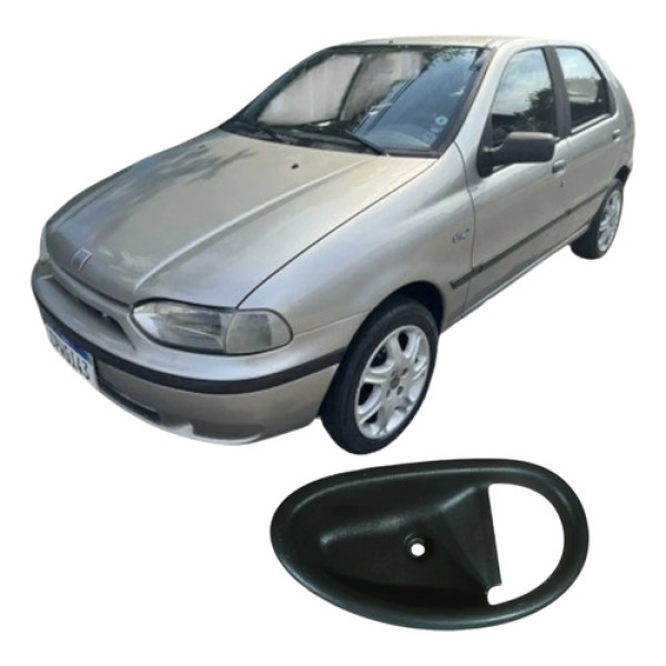 Moldura Maçaneta Traseira Esquerda Fiat Palio 1997 Original Preto Traseira