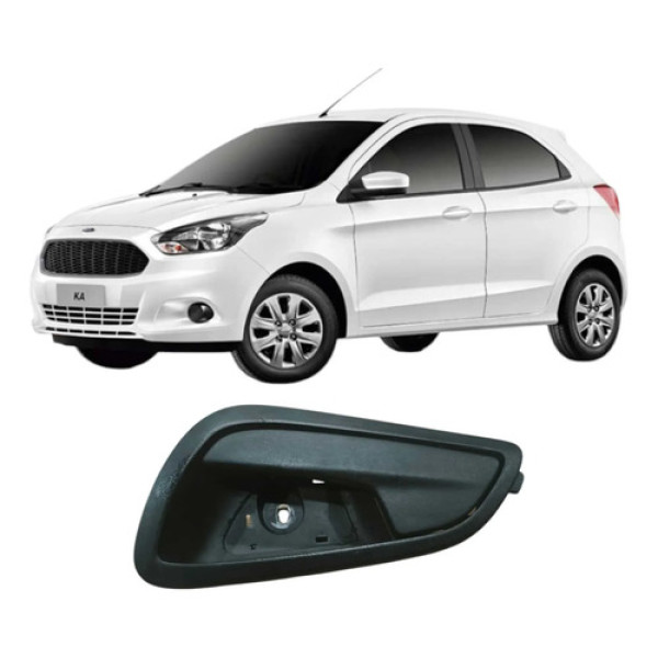 Maçaneta Interna Porta Dianteira Esquerda Ford Ka 2018 Preto Dianteira