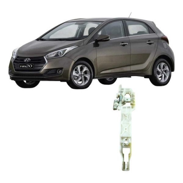 Suporte Maçaneta Traseira Esquerda Hyundai Hb20 2016 Orig Branco Traseira