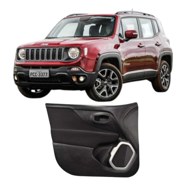 Forro Porta Dianteira Esquerda Jeep Renegade 2015 2016 2017 Cinza