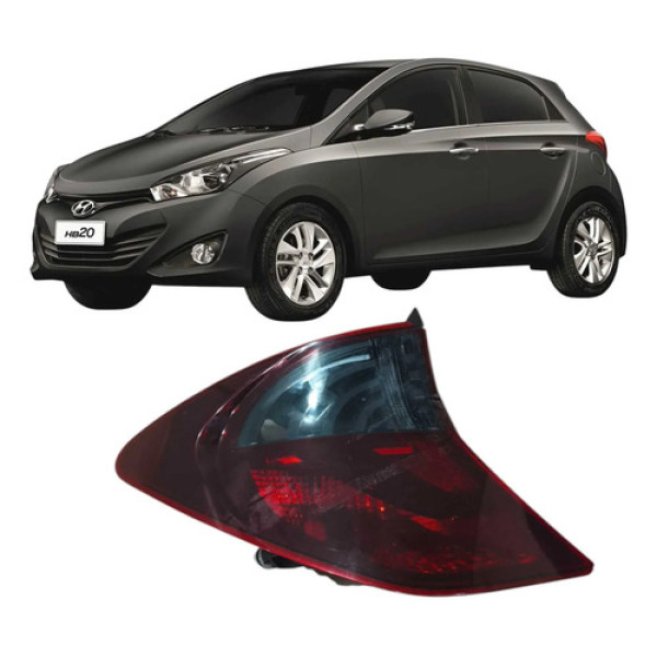 Lanterna Traseira Esquerdo Hb20 2017 1.0 3c Original Esquerdo/motorista Vermelho