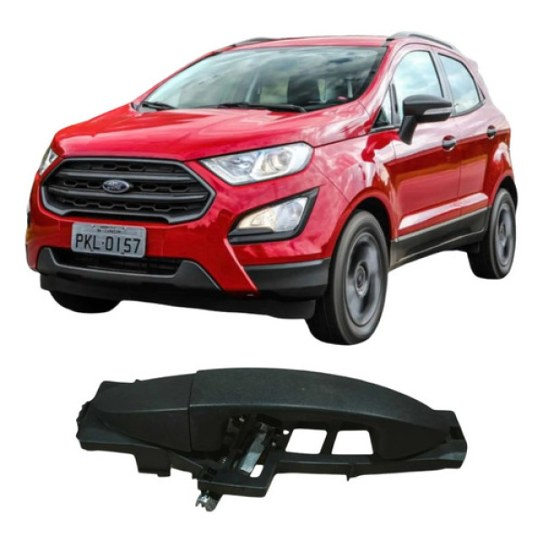 Maçaneta Traseira Esquerda Ford Ecosport 2018 1.8 Original Preto Traseira