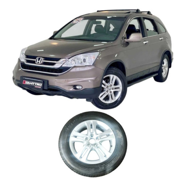 Roda Liga Aro 17 5 Furos Honda Cr V 2010 2.0 Original Prateado