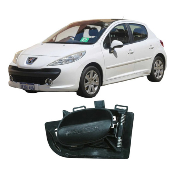 Maçaneta Traseira Direita Peugeot 207 2009 15085wbo Original Preto Traseira