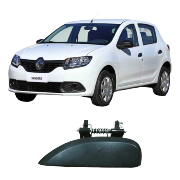 Maçaneta Externa Ld Esquerdo Renault Sandero 2015 Original Preto Traseira