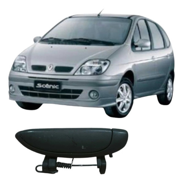 Maçaneta Dianteira Direita Renault Scenic 2005 1.0 Original Preto Dianteira