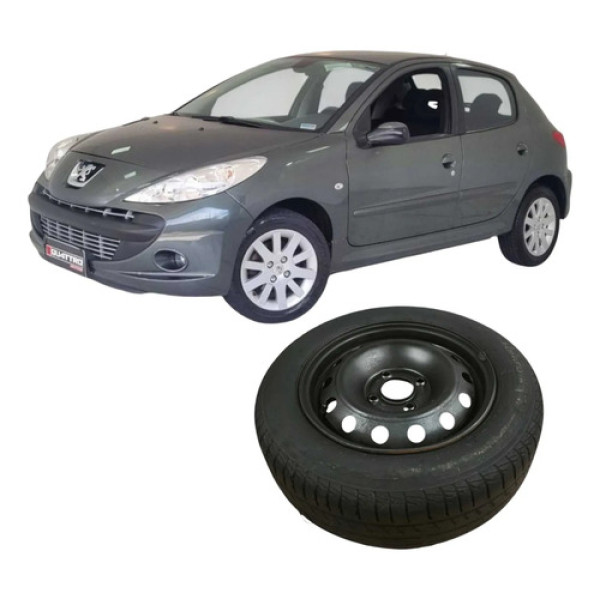 Pneu Roda Aro 14 4 Furos Peugeot 207 2009 1.4 Original Preto