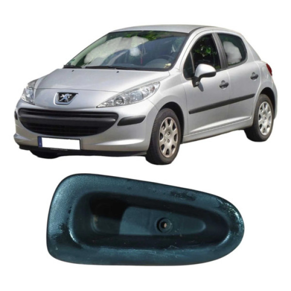 Puxador Porta Traseira Esquerda Peugeot 207 2009 9631696877 Prateado