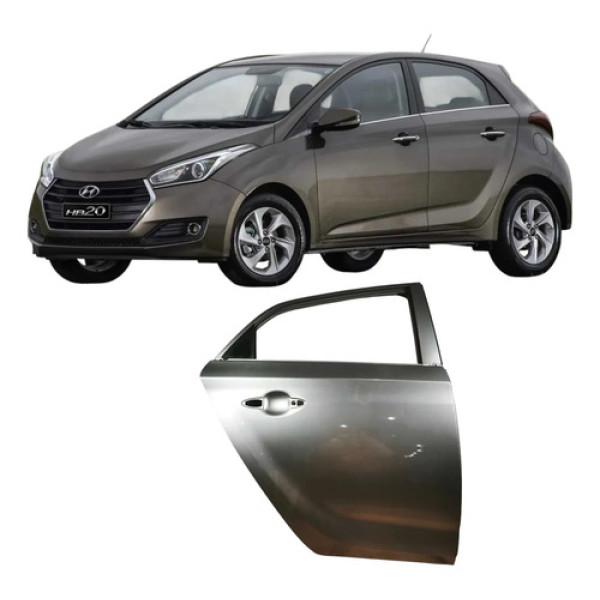 Porta Traseira Direita Hyundai Hb20 2016 1.0 3c Original Traseira Direita Prateado