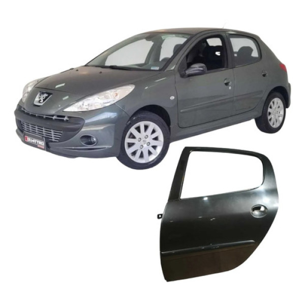 Porta Traseira Esquerda Peugeot 207 2009 1.4 Original  Traseira Esquerda Preto