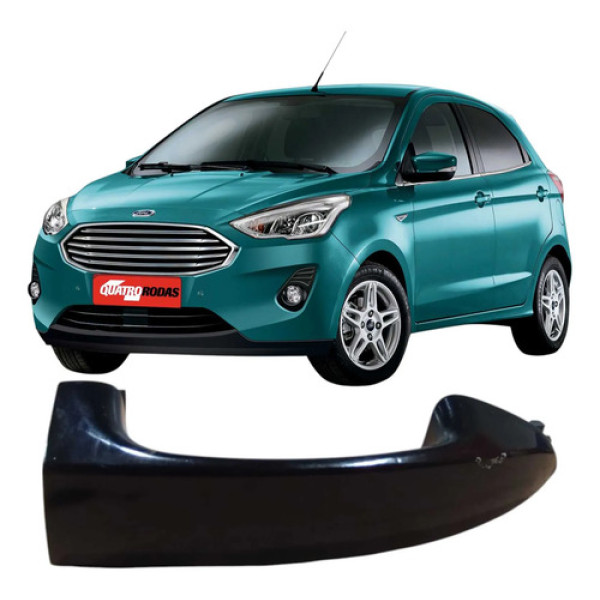 Maçaneta Externa Porta Traseira Direita Ford Ka 2018 Preto Traseira