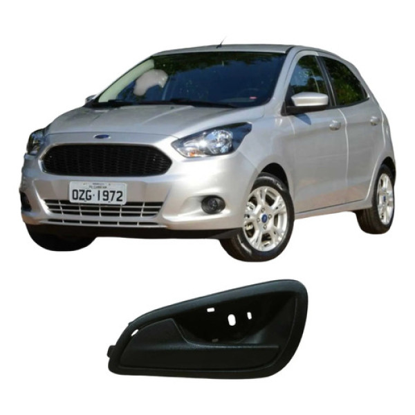 Maçaneta Dianteira Esquerda  Ka 2015 1.0 3c E3b5a22601acw Preto Dianteira