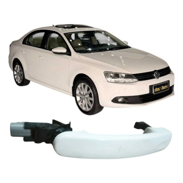 Maçaneta Porta Dianteira Direita Vw Jetta 2013 2.0 Original Branco Dianteira