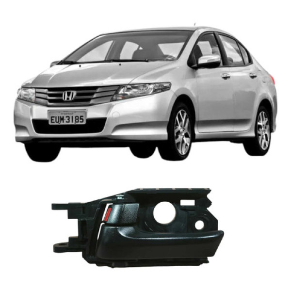 Maçaneta Traseira Esquerda Honda City 2011 1.5 Original Preto Traseira