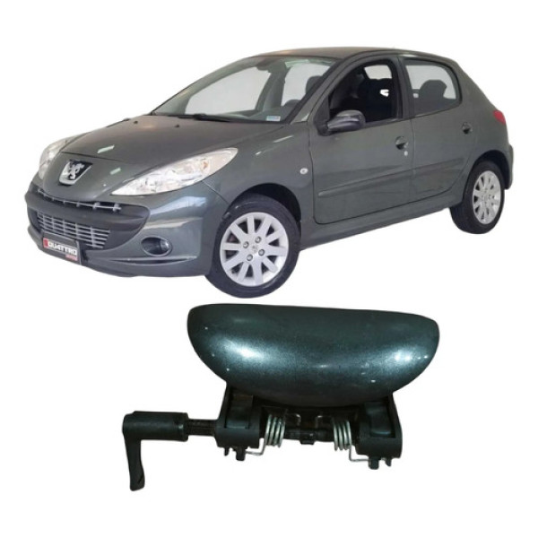 Maçaneta Porta Traseira Esquerda Peugeot 207 2009 Original Verde-escuro Traseira