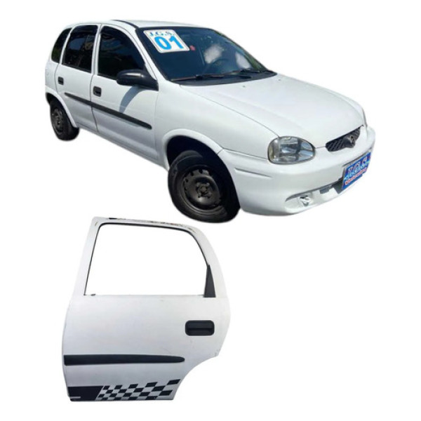 Porta Traseira Esquerda Branca Gm Corsa  1998 4p 039eh822 Traseira Esquerdo Branco