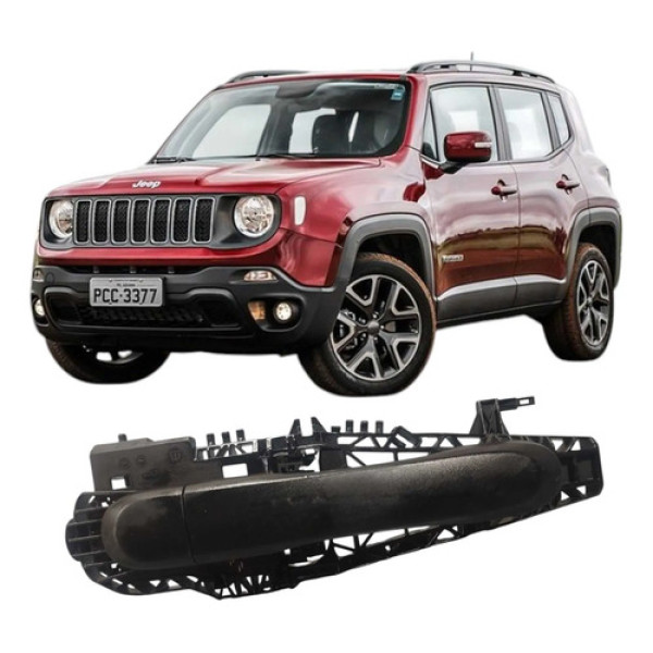 Maçaneta Externa Traseira Esquerda Jeep Renegade 2015-2019 Preto Traseira