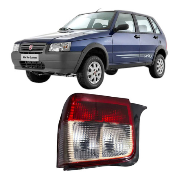 Lanterna Traseira Direita Fiat Uno 2005 1.0 4p  Direito/passageiro Vermelho