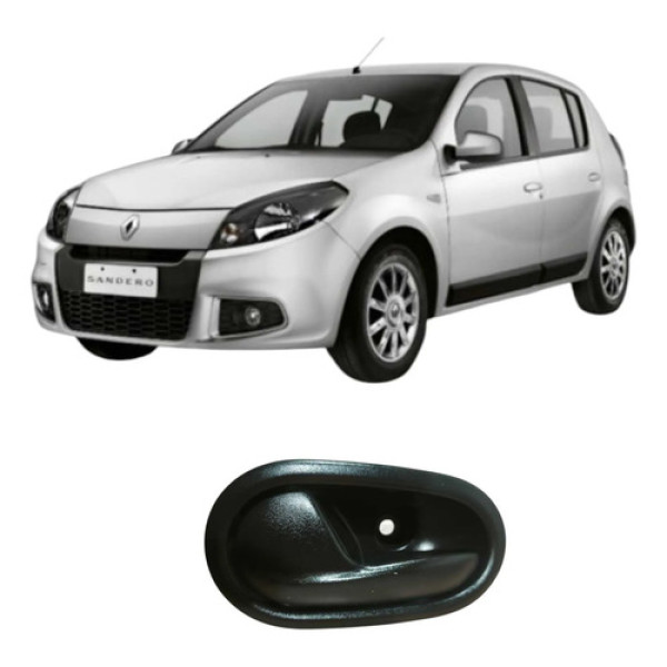 Maçaneta Interna Esquerda Renault Sandero 2014 8200606887  Preto Traseira