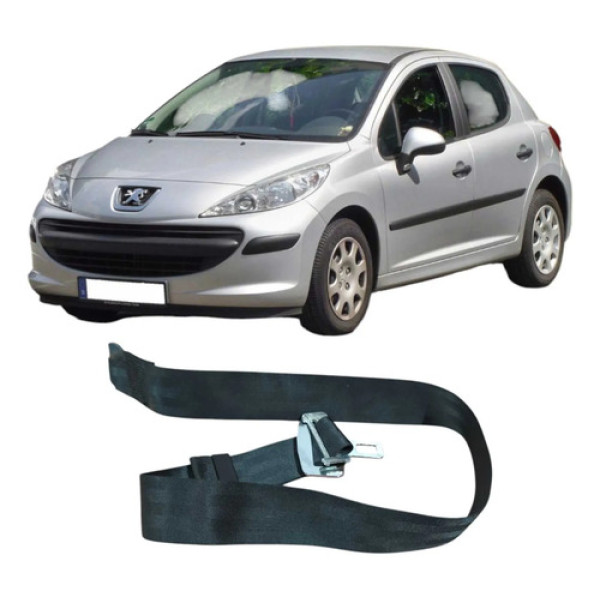 Fivela Cinto Traseiro Peugeot 207 2009 1.4 Original Preto