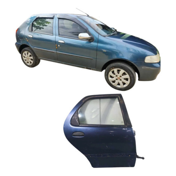 Porta Traseira Direita Azul Fiat Palio 1.0  2001 096g654j Traseira Direita Azul-turquesa