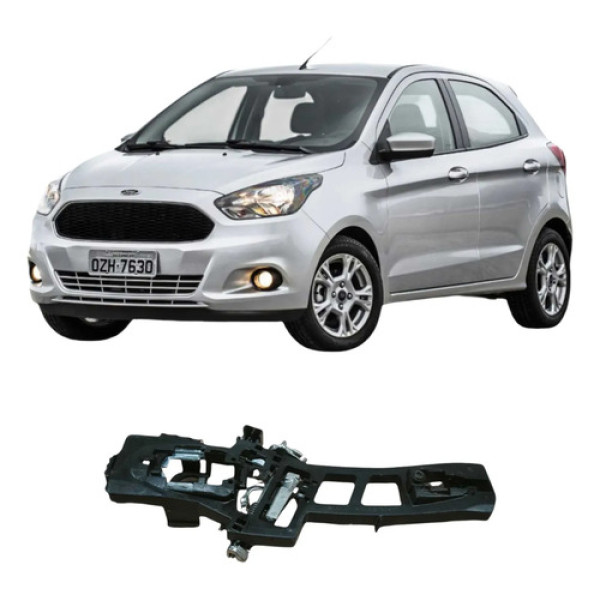 Suporte Maçaneta Tras Esq Ford Ka 2017 1.6 Original  Prateado Traseira