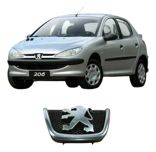 Emblema Dianteiro Peugeot 206 2008 1.4 9628688677 Original Prateado