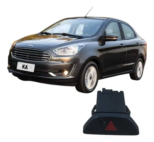 Interruptor Botão Pisca Alerta Ford Ka 2018 Original Preto