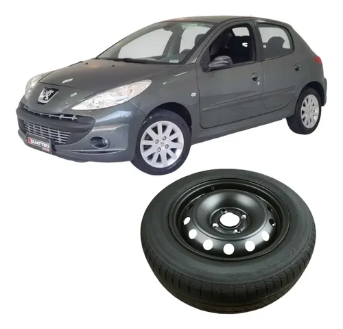 Pneu Roda Aro 14 4 Furos Peugeot 207 2009 1.4 Original Preto