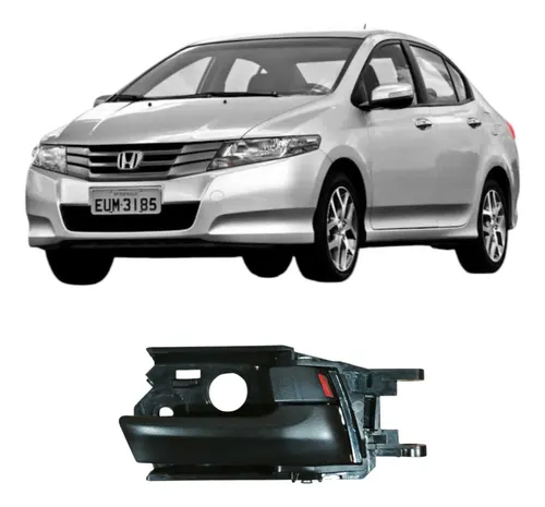 Maçaneta Porta Trasira Direita Honda City 2011 1.5 Original Preto Traseira