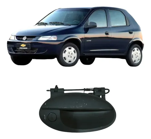 Maçaneta Dianteira Direita Chevrolet Celta 2006 93349618 Preto Dianteira