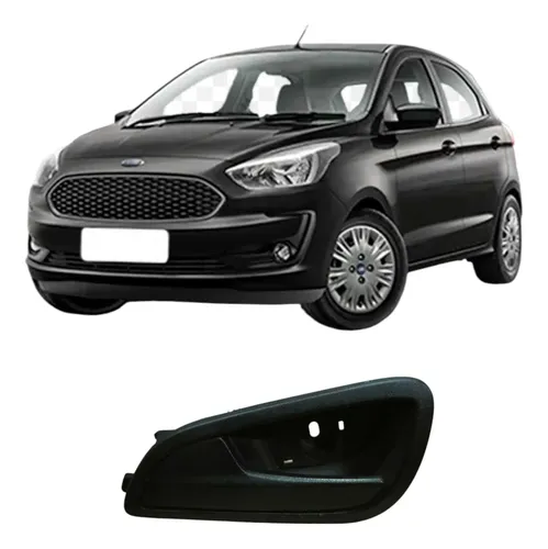 Maçaneta Traseira Esquerda Ford Ka 2021 E3b5a22601acw Preto Traseira