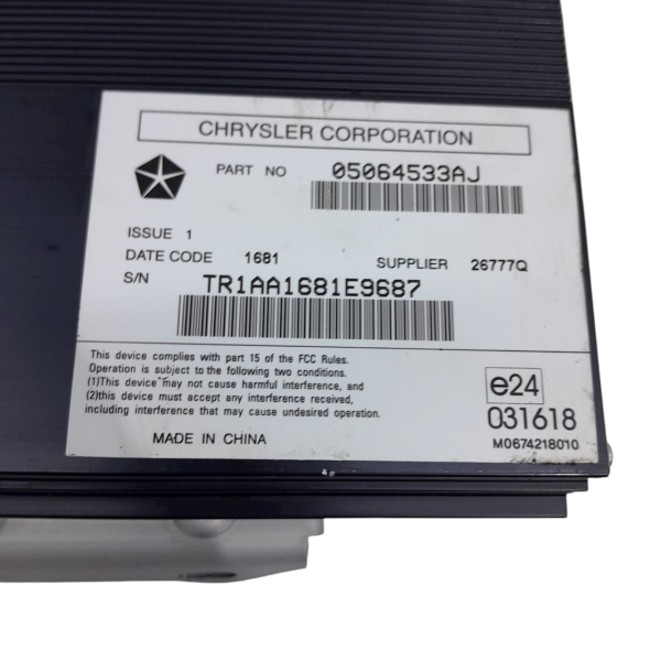 MÓDULO AMPLIFICADOR SOM ORIGINAL  JEEP GRAND CHEROKEE 3.6 2012 210053