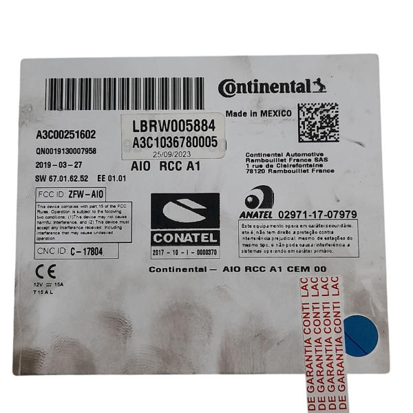 MULTIMÍDIA CONTINENTAL CITROËN C4 CACTUS PEUGEOT 2008 208 A3C00251602    210549