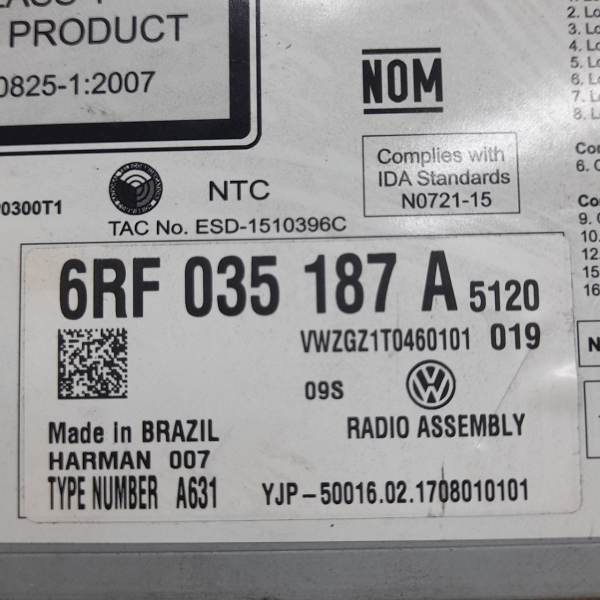 MULTIMÍDIA ORIGINAL  VW VOYAGE 1.6  2017 212322