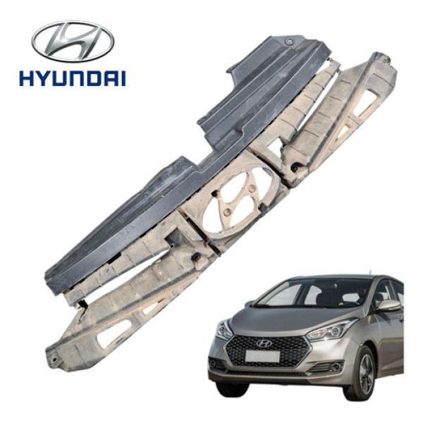 Grade Parachoque Superior Dianteiro Hyundai Hb20 2013 A 2016 Preto