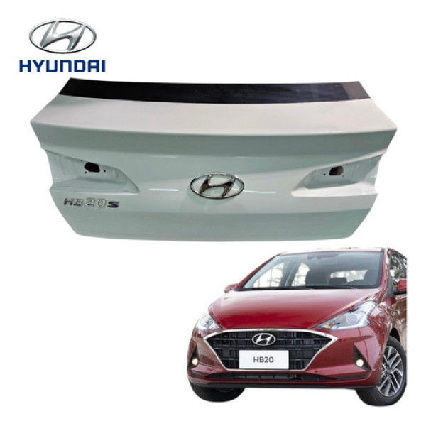 Tampa Traseira Porta Malas Hyundai Hb20s 2020 2022 Recuperad Branco