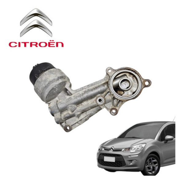 Suporte Filtro Óleo Citroën C3 1.6 207 208 2012 A 2016 Orig Prata