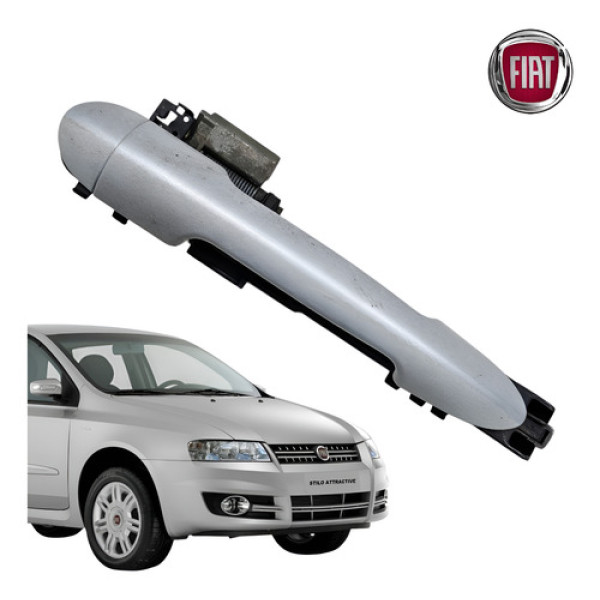 Maçaneta Externa Traseira Direita Fiat Stilo 2003 A 2011 Prata Traseira