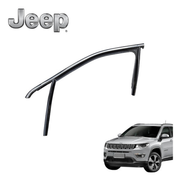 Friso Vidro Cromado Dianteiro Direito Jeep Compass 2018 Orig Cromado