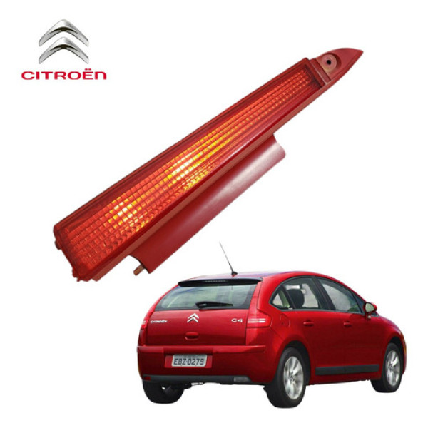 Aplique Lanterna Traseira Esquerda Citroën C4 Hatch 2013 Esquerdo/motorista Vermelho