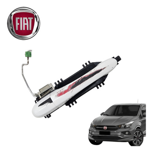 Maçaneta Externa Traseira Direita Fiat Cronos 1.3 Drive 2020 Branco Traseira