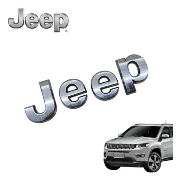 Emplema Jeep Compass 2.0 Limited 4x4 Diesel 2016 A 2021 Orig Cromado