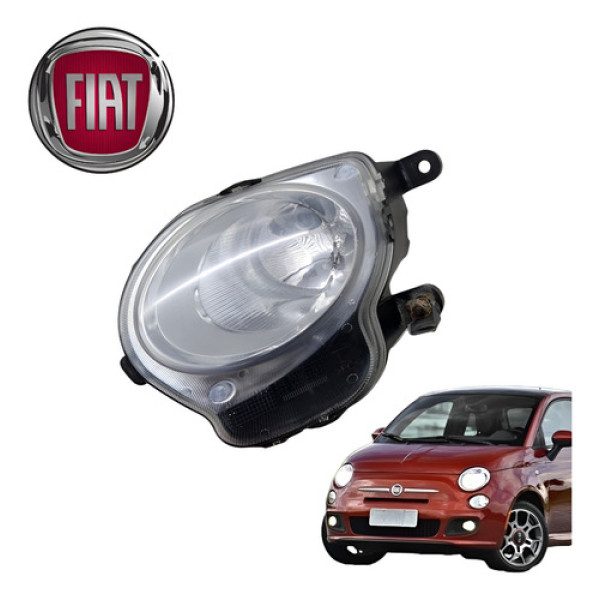 Farol Milha Esquerdo Fiat 500 1.4 Sport Air 2012 A 2015 Orig Translúcido